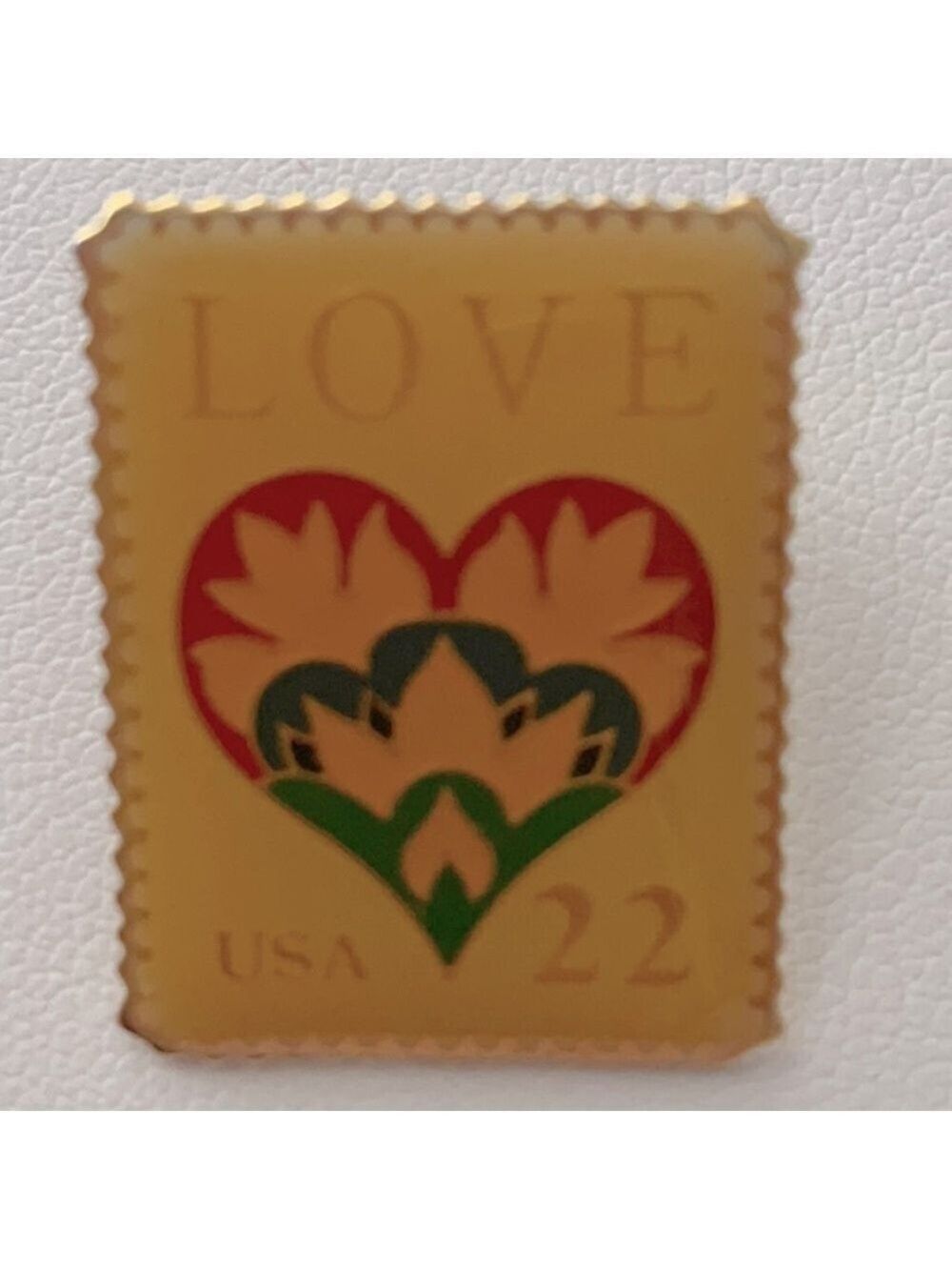 Vintage US Postal Service Love Heart Stamp Pin